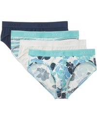 2xist - 2(x)ist Stretch Bonus Pack 4-pack Low-rise Brief (spring Hibiscus/dress Blues/multi Stripe/blanc De Blanc) Underwear - Lyst