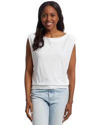Lilla P - Elastic Hem Boatneck Top Clothing, Cotton/Modal - Lyst