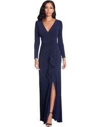 betsy and adam v neck gown