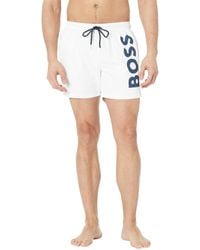 hugo boss octopus swim shorts white