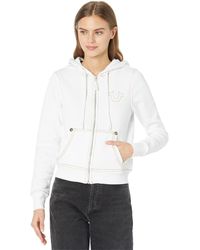 true religion white zip up moletom com capuz
