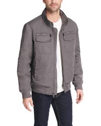 tommy hilfiger men's performance faux memory bomber jacket