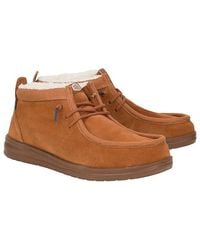 HEYDUDE - Wally Mid Gripr Warmth Lace-Up Boots, Textile - Lyst