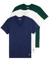 Polo Ralph Lauren - Classic Fit Cotton V-Neck Undershirt 3 Pack T Shirt Cruise//Moss Agate - Lyst