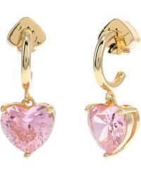 Kate Spade My Love Heart Huggies Earrings - Pink