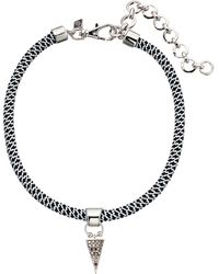 Rebecca Minkoff Climbing Rope Choker Necklace With Charm Drop - Gray