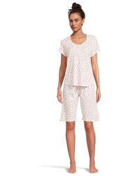 Karen Neuburger - Novelty Print Short Sleeve Bermuda Set Pajama Sets Lg 14-16) Cotton/Polyester - Lyst