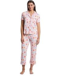 Kate Spade - Short Sleeve Cropped Pj Set Pajama Sets, Modal - Lyst
