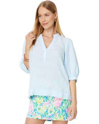 Lilly Pulitzer - Mialeigh Elbow Sleeve Linen Top - Lyst