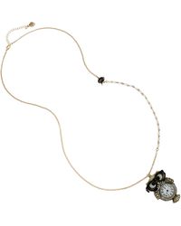 Betsey Johnson Owl Pendant Necklace - Gray