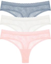 Natori - Bliss Allure One Size Lace Thong 3-pack - Lyst