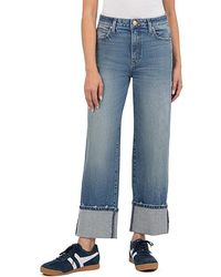 Kut From The Kloth - Sienna High Rise Wide Leg-Roll Up 5 Jeans 10, Cotton/Denim/Polyester - Lyst