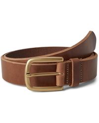 Johnston & Murphy - Weathered Raw Edge Belt Belts, Brass/Chrome/Leather - Lyst