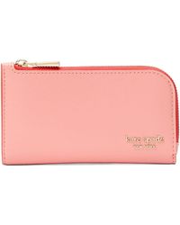 Kate Spade - Devin Pop Trim Small Bifold Wallet Wallet Handbags, Leather - Lyst
