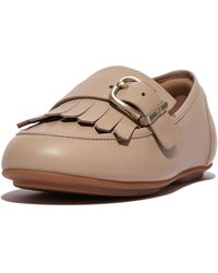 Fitflop - Allegro Fringe Buckled Leather Loafers - Lyst