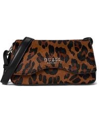 Guess - Domitilla Flap Shoulder Bag Handbags, Hair Calf - Lyst