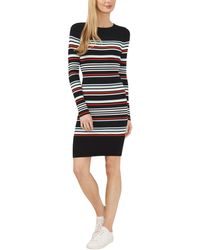 Cece - Striped Rib Long Sleeve Sweater Dress - Lyst