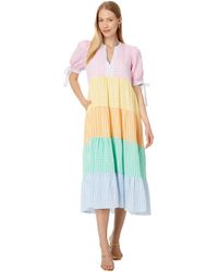 English Factory - Colorblock Bow Tie Sleeve Maxi Dress - Lyst