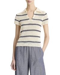 Vince - Macrame Stripe Henley Clothing, Cotton - Lyst