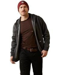 Ariat - Rebar Workman Born For This Full Zip Hoodie (Charocal Heather) Sweatshirt - Lyst