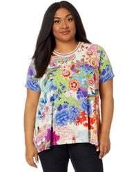 Johnny Was - The Janie Favorite Short Sleeve Crew Neck Swing Tee Plus Size - Lyst