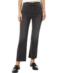 Madewell - Kick Out Crop Jeans In Washed Black: Raw Hem Edition - Lyst