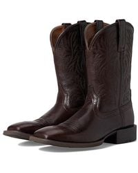 Ariat - Sport Wide Square Toe Cowboy Boots, Leather - Lyst