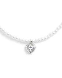 COACH - Stone Heart Pearl Choker Necklace - Lyst