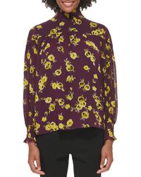Calvin Klein - Petites Causal Floral Pullover Top - Lyst