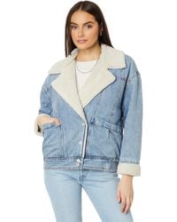 Blank NYC - Denim And Sherpa Oversized Jacket In Crash Course - Lyst