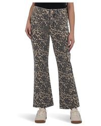 Kut From The Kloth - Kelsey High-Rise Ankle Flare With Raw Hem Jeans Tan/ Modal/Polyester/Spandex - Lyst