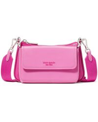 Kate Spade - Double Up Patent Saffiano Leather Double -up Crossbody - Lyst