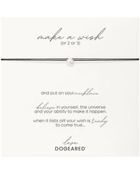Dogeared - Make A Wish Pearl Necklace On Black Silk Thread 16 - Lyst