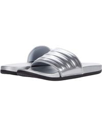 gray adidas slides