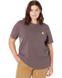 Carhartt Plus Size Wk87 Workwear Pocket Short Sleeve T-shirt - Purple