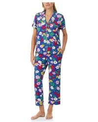 Kate Spade - Short Sleeve Modal Jersey Cropped Pj Set Pajama Sets, Modal/Elastane - Lyst
