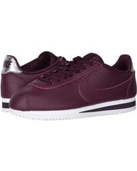 nike cortez burgundy