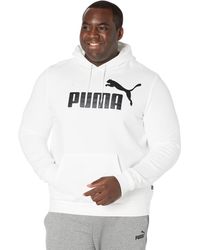 PUMA Big Tall Essentials Big Logo Fleece Hoodie - White