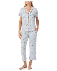 Kate Spade - Short Sleeve Modal Jersey Cropped Pj Set Pajama Sets, Modal/Elastane - Lyst