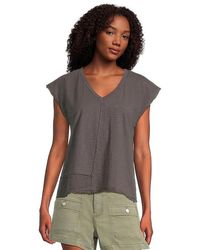 Mod-o-doc - Cap Dolman Sleeve Mix Media Top Clothing Sm (Us 4-6) Cotton - Lyst