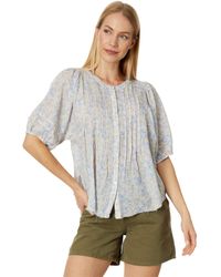 Lucky Brand - Pin Tuck Peasant Blouse - Lyst