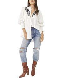 Free People Rose Vines Embroidered Top - Multicolor