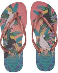 havaianas slim tropical floral flip flops