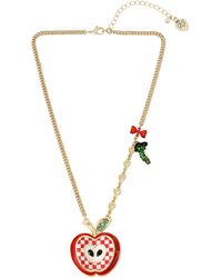 Betsey Johnson Apple Pendant Necklace - Red