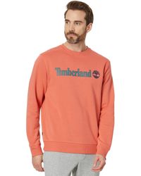 Timberland - Linear Logo Crew Neck Sweatshirt - Lyst