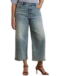 Ralph Lauren - Plus Size High-Rise Wide-Leg Cropped Jeans Jeans, Cotton/Denim/Elastane - Lyst