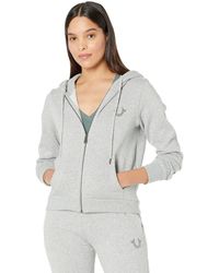 true religion white zip up moletom com capuz