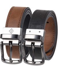 Columbia 1 Wide Reversible Belt With Double Stitch - Black