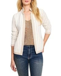 NIC+ZOE - Pinstripe Notch Collar Knit Jacket Jacket Sm (Us 4-6) Cotton/Nylon/Polyester - Lyst