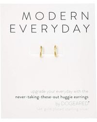 Dogeared Modern Everyday, Huggie Earrings - Metallic